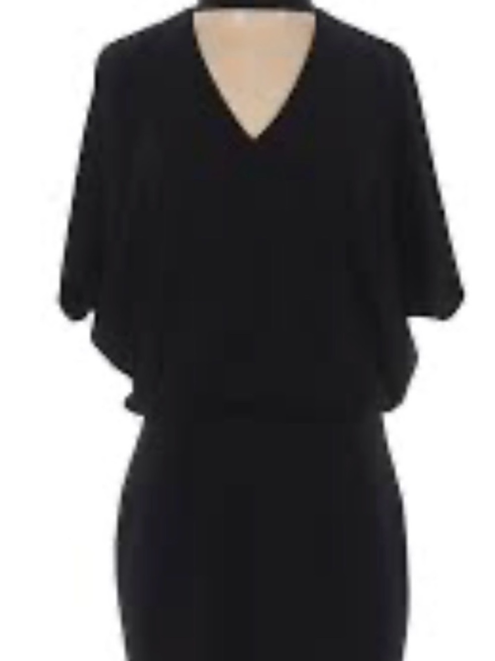 White House Black Market Black V-Neck Blouson Jumpsuit